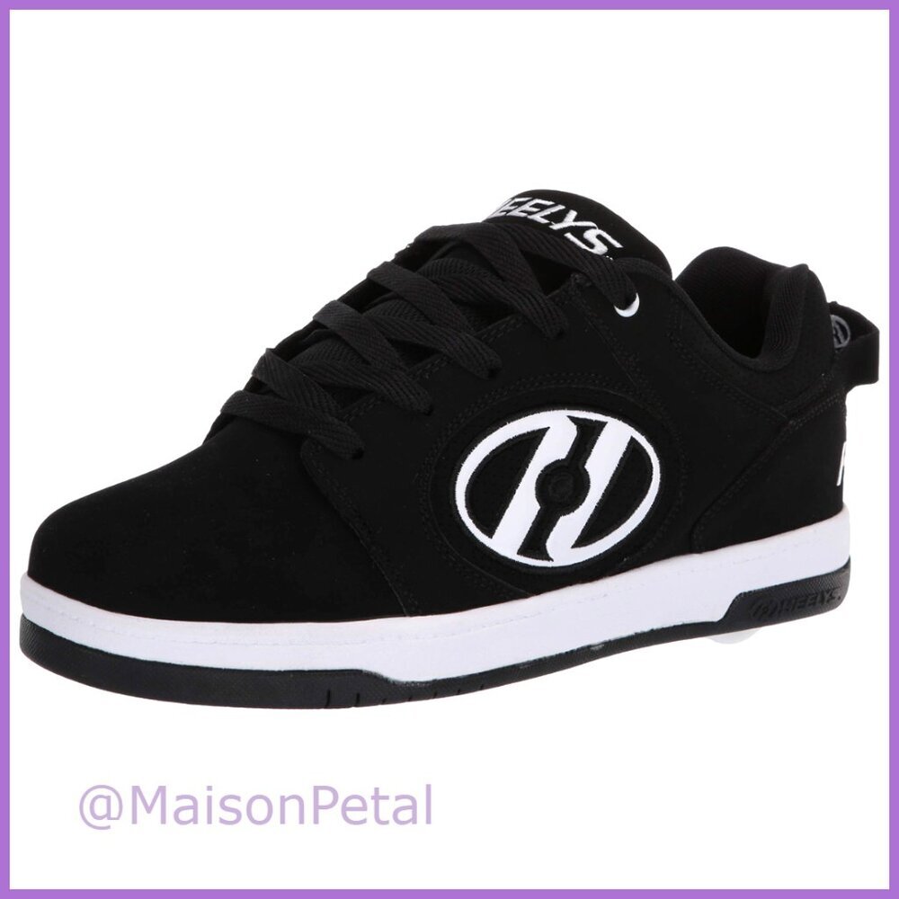 Faux Leather Athletic Sneakers with Removable Wheel Skate Feature
